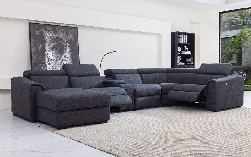 Violetta 6pc Modern Motion Reclining Sectional