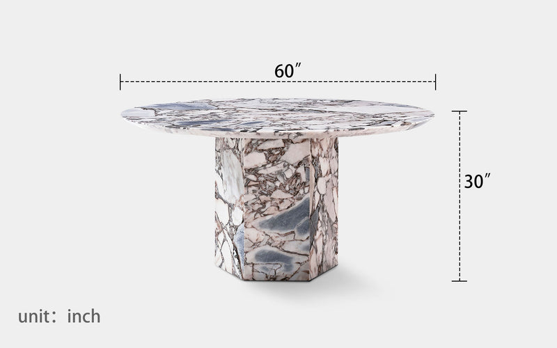 Evander Marble Round Dining Table