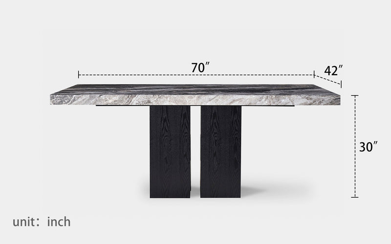 Noir Elegance Rectangle Dining Table