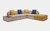 Dente di Leone 6pc Modular Modern Fabric Sectional Sofa