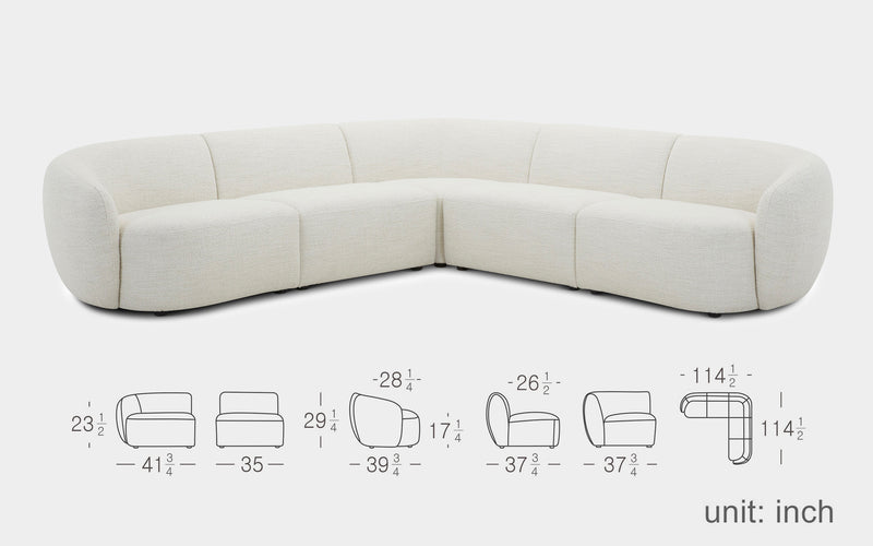 Cotone Modern Motion Sectional Sofa