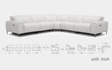 Girasole 5pc Modern Motion Reclining Sectional