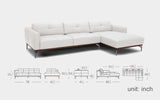 Primula Modern Motion Sectional Sofa with Adjustable Backrest