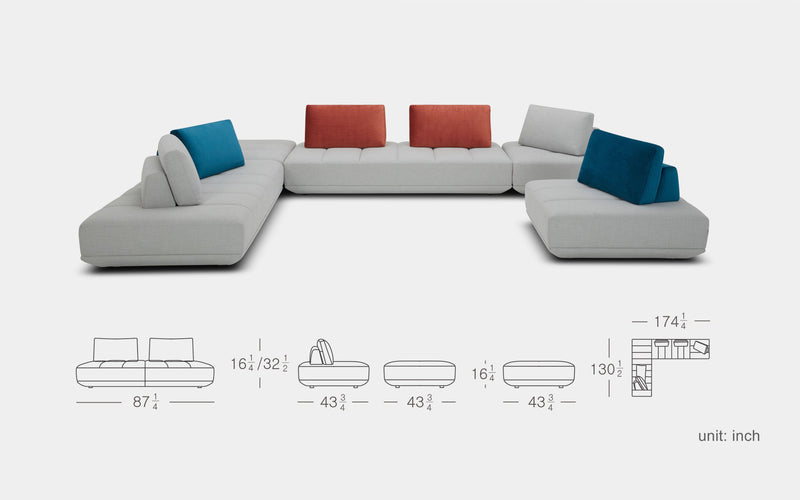 Levante 4pc Ultra Modern Motion Sectional Sofa